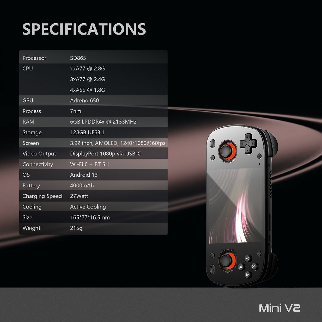 [09/05/2025] Die technischen Spezifikationen des Retroid Pocket Mini V2 im Überblick.