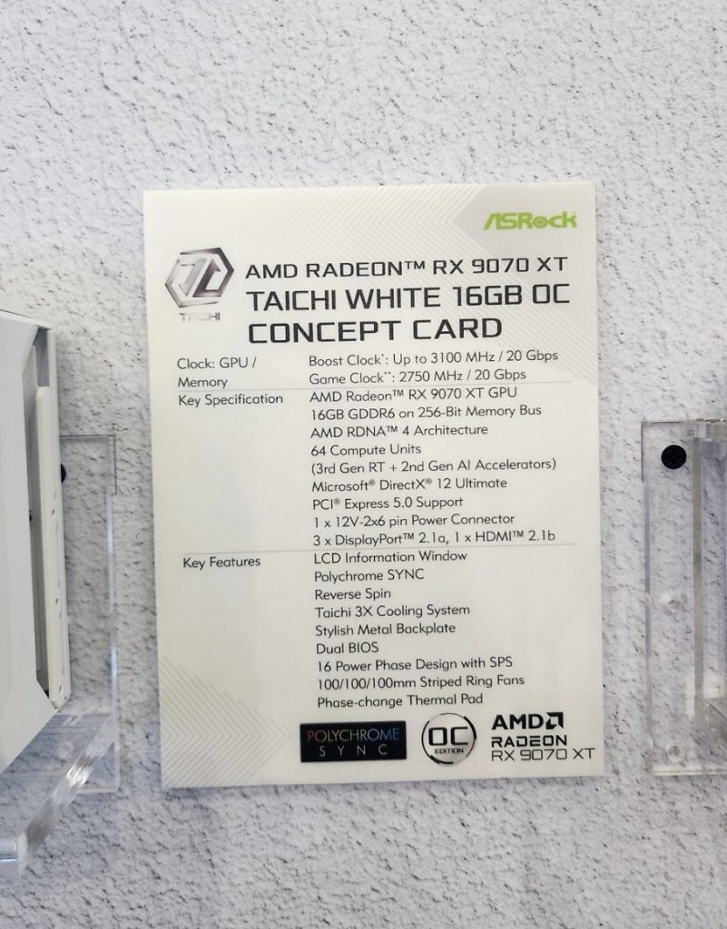 [25/05/2025] Asrock Radeon RX 9070 XT Taichi Concept