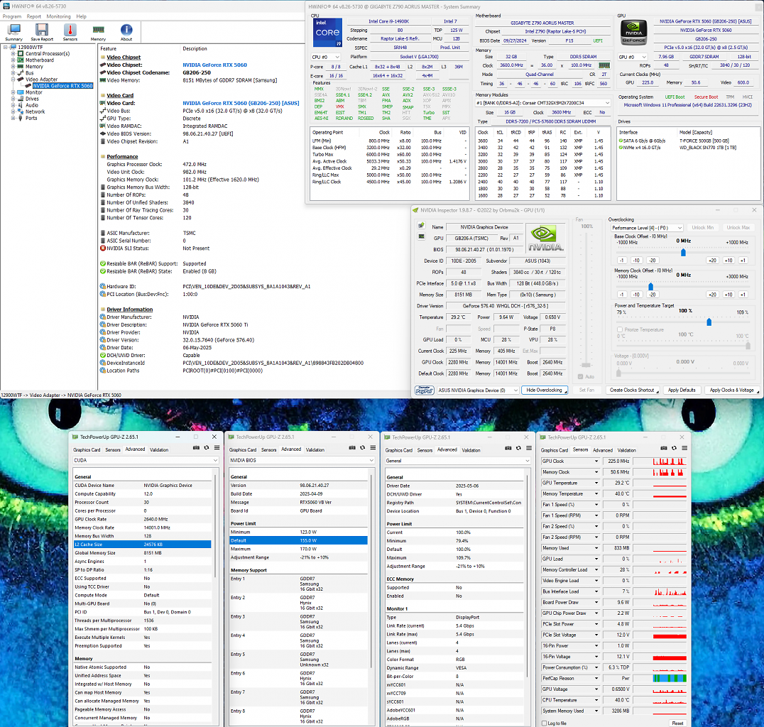 Asus Geforce RTX 5060 TUF Gaming OC Full Spec Overview