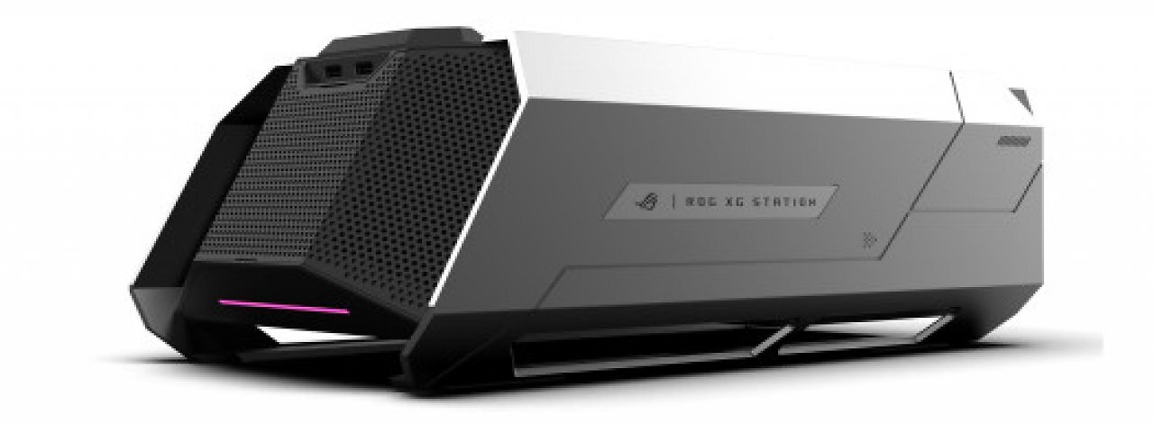[20/05/2025] Seitenansicht des Asus ROG XT Station 3 - ohne verbaute Grafikkarte.