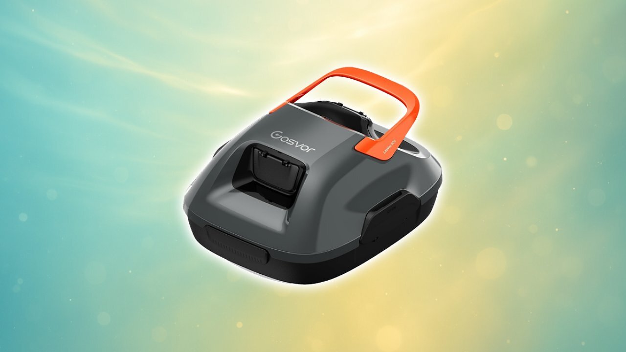 [28/05/2025] Gosvor Poolroboter, Akku Poolsauger mit 90 Min. Reinigungszeit, Einfach zu Bedienen, Selbstparkfunktion, Poolsauger Bodensauger Ideal für 80 ㎡ Oberirdische Pools, Grau-Orange Amazon Angebot