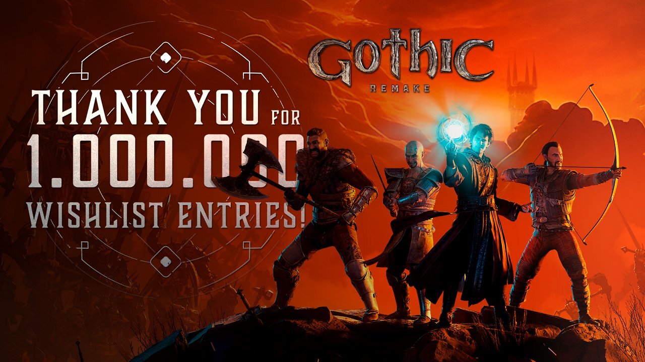 Abbildung zur Feier von einer Million Steam-Wunschlisteneinträgen für Gothic Remake.