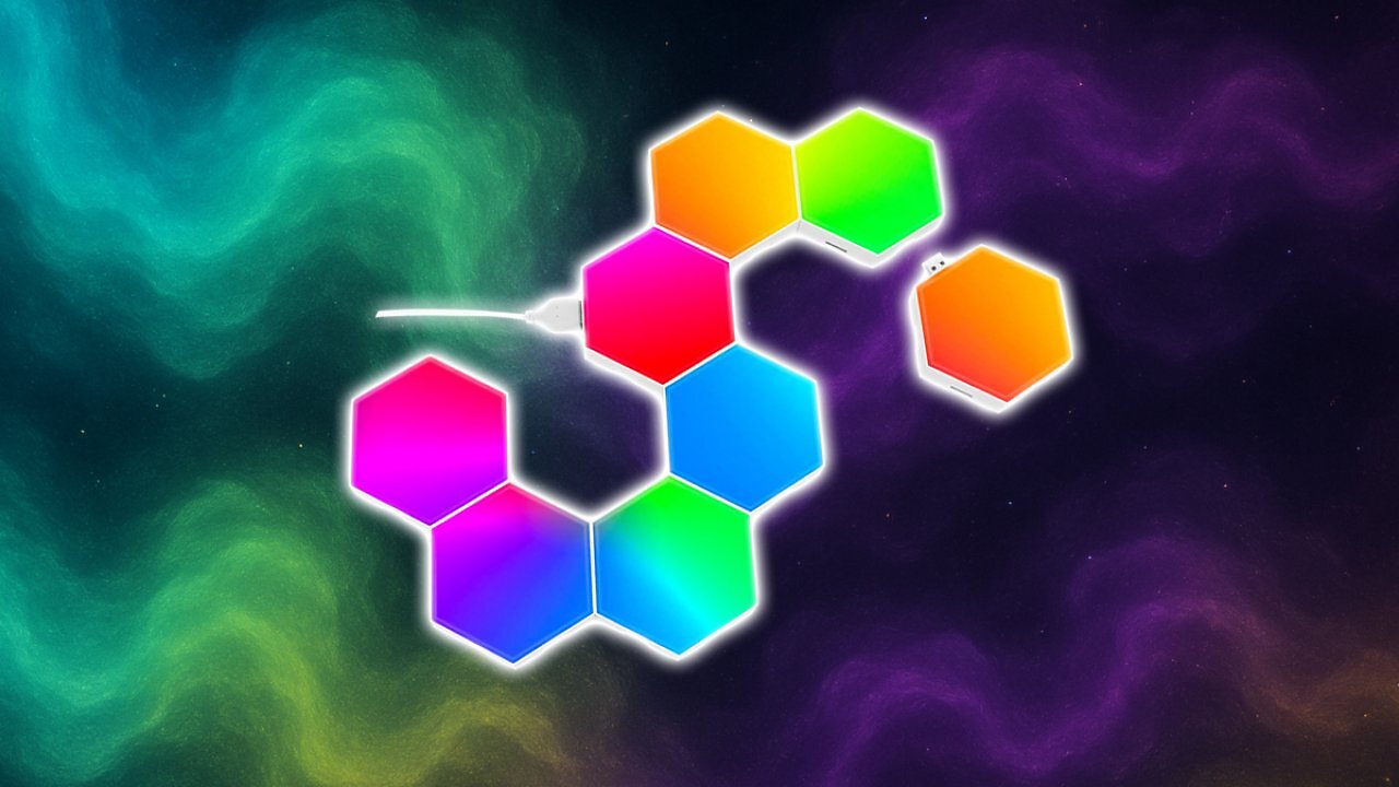 [13/05/2025] Hexagon RGB LED Panel - LED Sechseck Gaming Wandleuchte Smart LED Panel Lichter Musik Sync Licht Panels Modular Lampe Gaming Geschenke für Gamer Room Deko (8 Pack) [Energieklasse F] Amazon Angebot