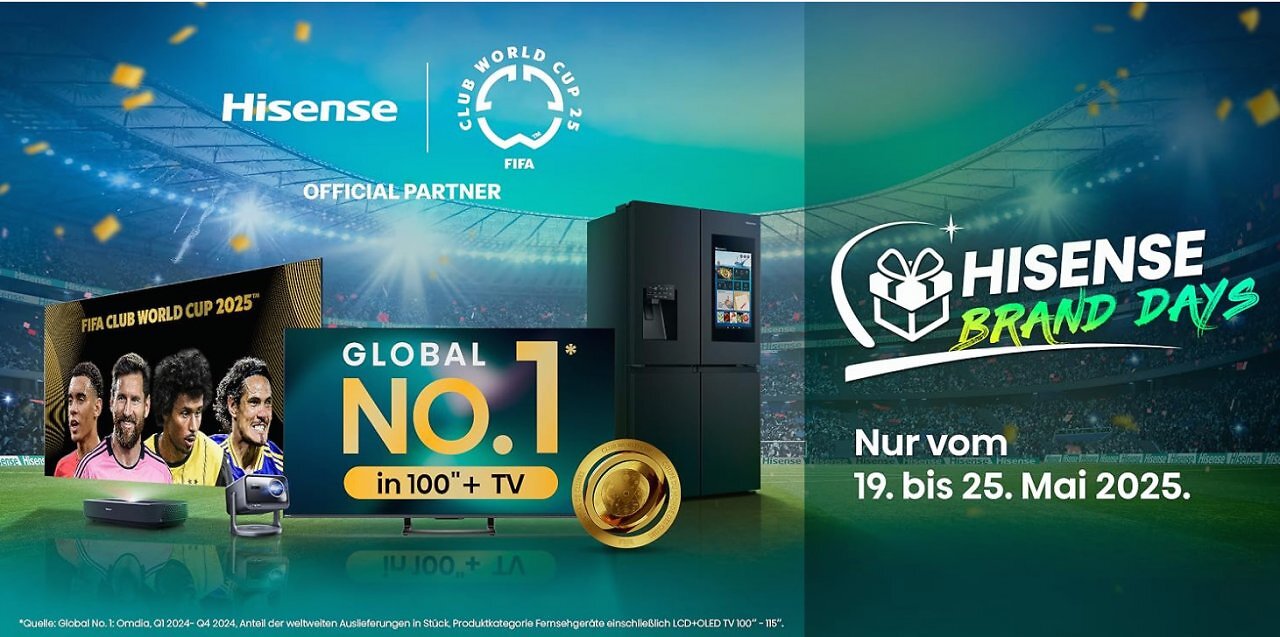 Die Sonderangebote für Hisense-Fernseher gelten bis zum 25. Mai 2025.