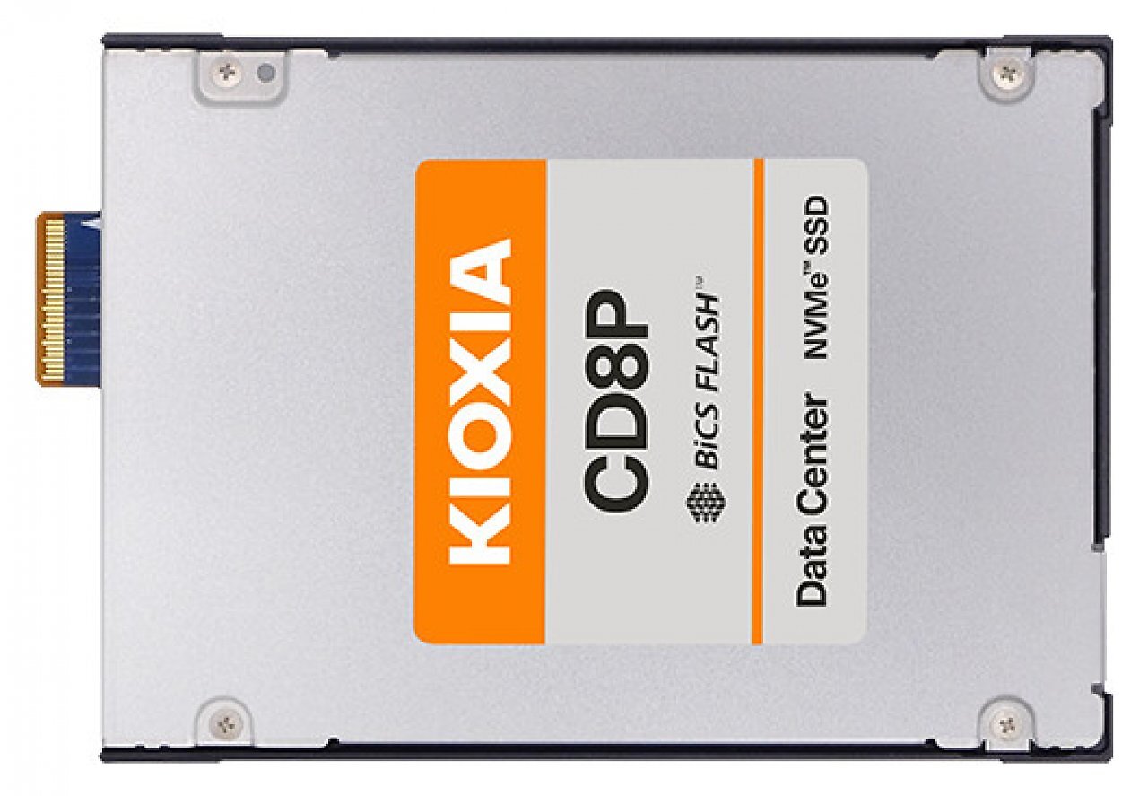 [31/05/2025] Eine Kioxia-SSD im E3.S-Format.