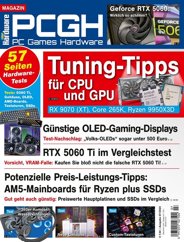 [28/05/2025] Magazin-Cover der PCGH-Ausgabe 07/2025.