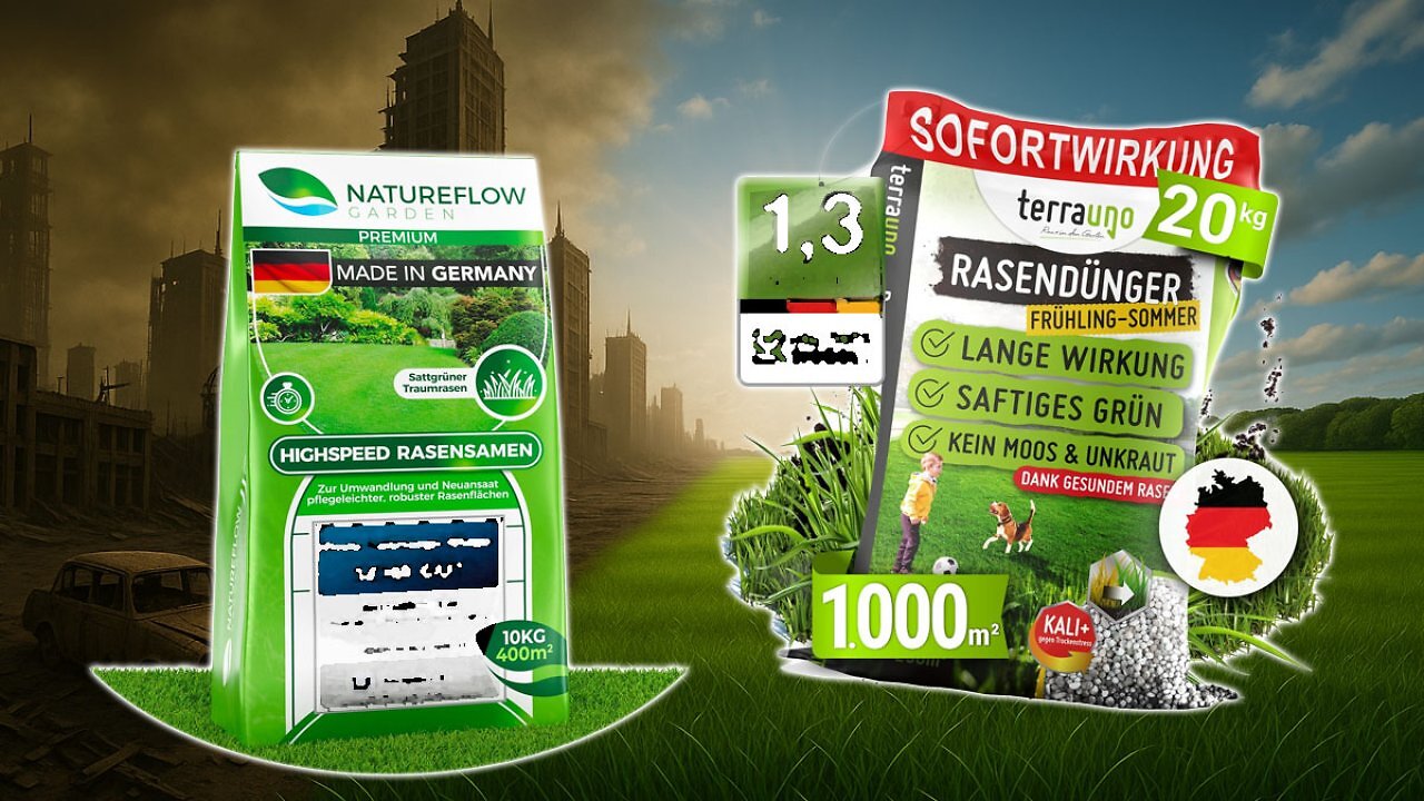 [06/05/2025] Preisschild überwuchert: Tausendfach gekaufte Rasensamen und Rasendünger befristet im Angebot