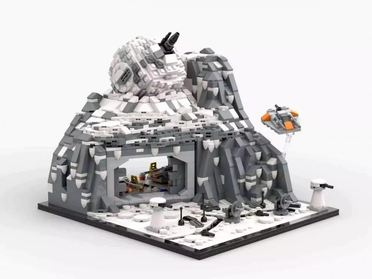 Die Rebellenbasis auf dem Eisplanten von Bluebrixx erinnert an Star Wars Episode 5.