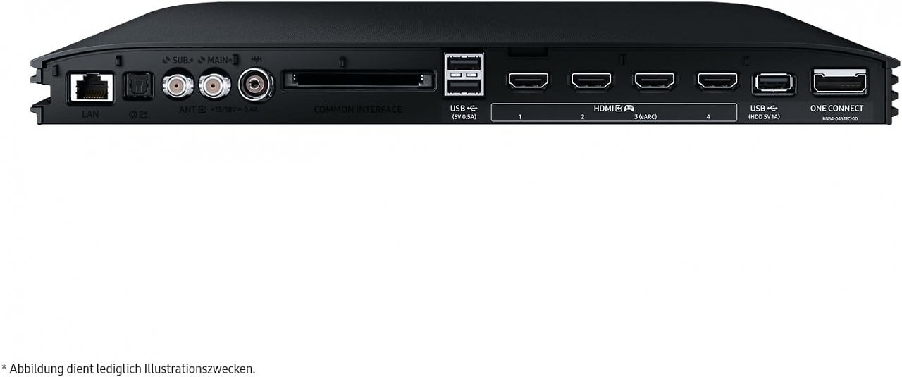 [14/05/2025] Samsung OneConnect Box sammelt alle TV-Anschlüsse, Strom, Ton und Bild in einer Box, die sich mit nur einem Kabel am Samsung OLED-TV verbinden lässt.