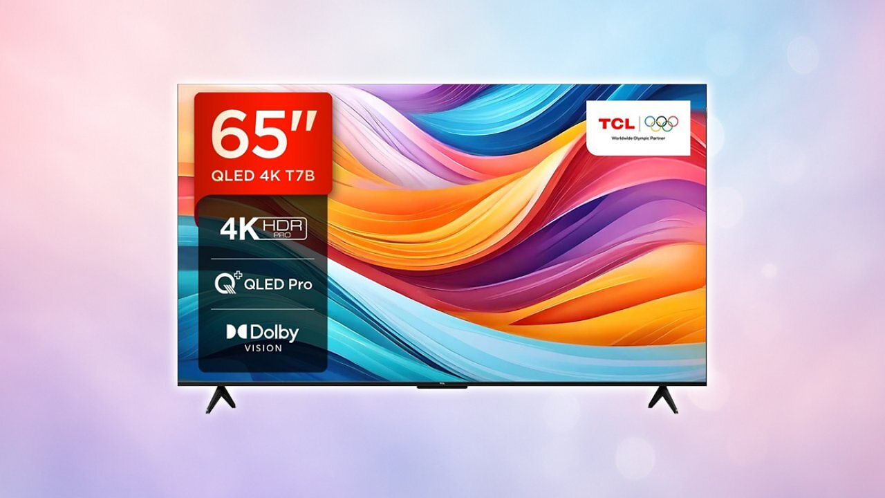 [28/05/2025] TCL 65 Zoll QLED Fernseher 65T7B – 4K UHD Smart Google TV, Dolby Vision & Atmos, HDR10+, HDMI 2.1, Game Master, Bluetooth, Sprachsteuerung, Chromecast [Energieklasse F] Amazon Angebot
