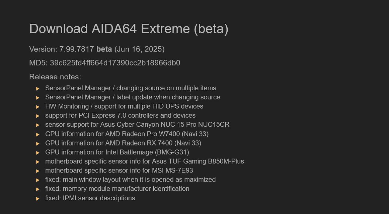 [17/06/2025] AIDA64