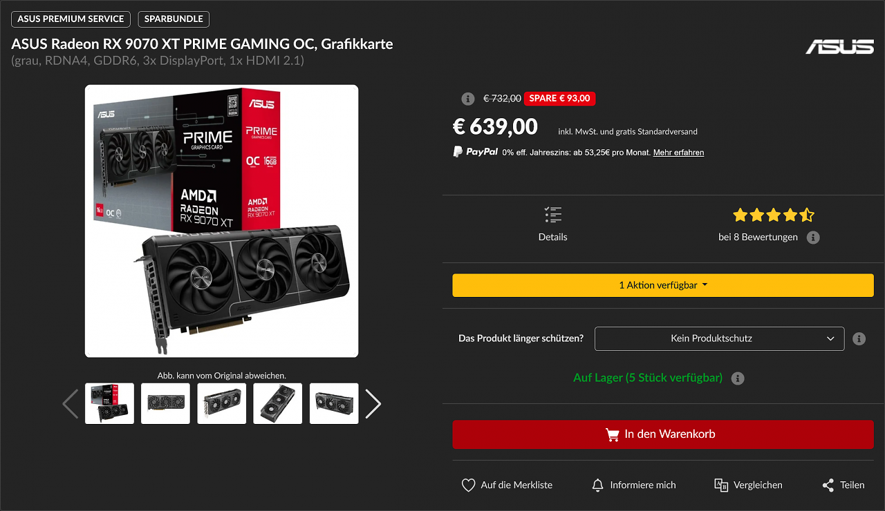 [05/06/2025] Asus Prime Radeon RX 9070 XT OC