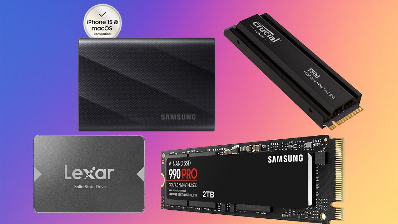 Festplatten günstiger? Bei Amazon gibt's gerade SSDs ab 10€ - interner und externer Speicher von Samsung, Crucial & Co.