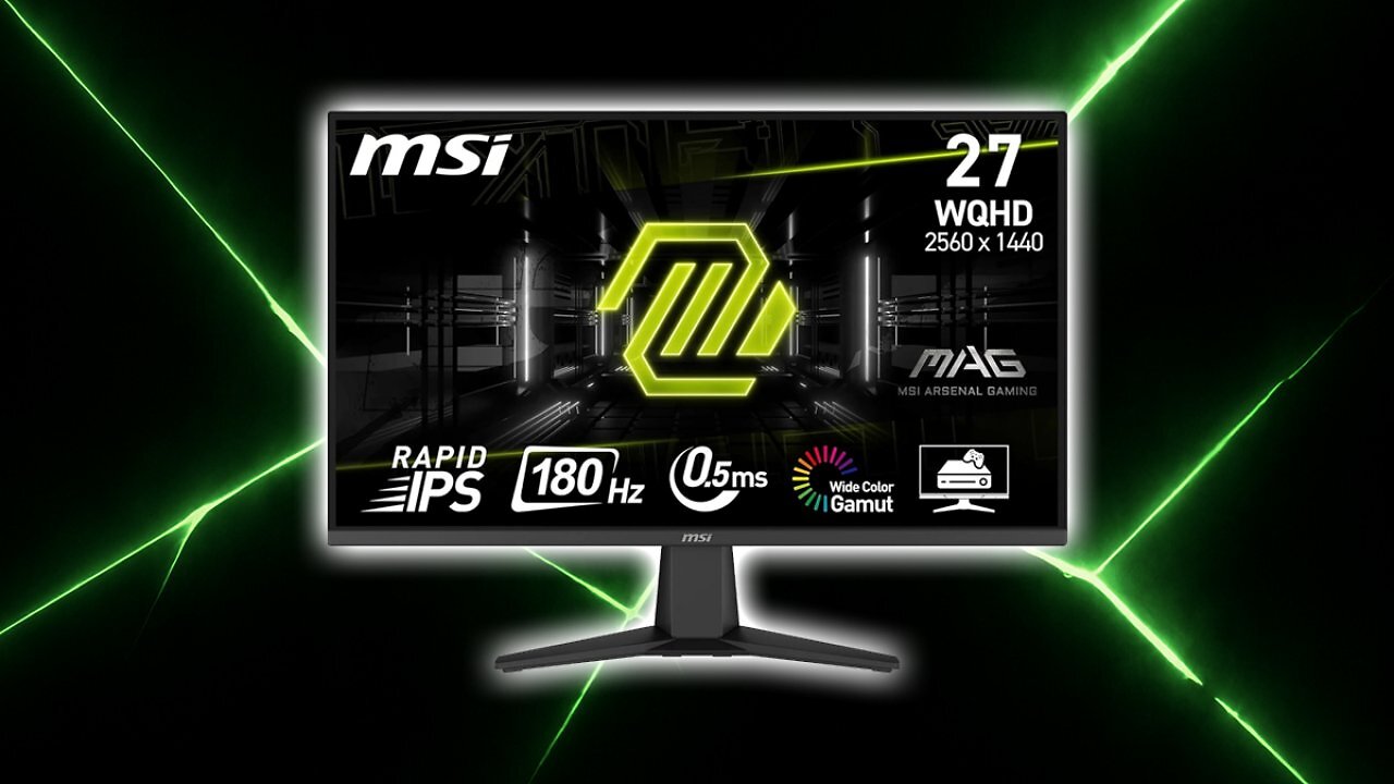 [04/06/2025] MSI MAG 275QF 68.6 cm WQHD Gaming Monitor - 2560x1440 Rapid IPS Panel, 180Hz / 0.5ms (GtG, Min.), 101% sRGB Farbraum, rahmenloses Design, HDR Ready - DisplayPort 1.4, HDMI 2.0b (WQHD@144Hz) Amazon Angebot