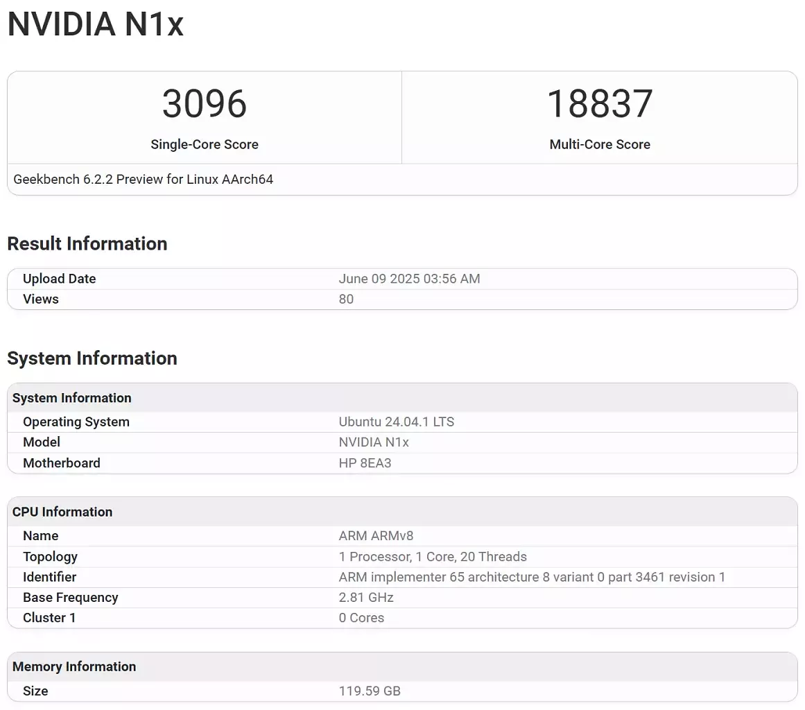 [10/06/2025] Nvidia N1X
