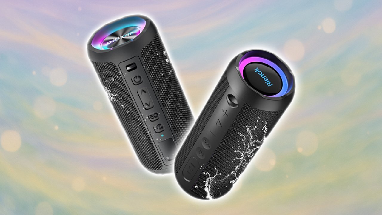 [08/06/2025] Ortizan Bluetooth Lautsprecher mit Licht, Musikbox Tragbarer Bluetooth Box mit IPX7 wasserdicht, Dualen Bass-Treibern, 30h Akku, Freisprechfunktion für Phone, Draußen, Beidhändig Schwarz, RIENOK Bluetooth Lautsprecher mit Licht Bluetooth 5.3 Musikbox Bass Kabellos Box mit IPX7 wasserdicht Stereo Sound Tragbar