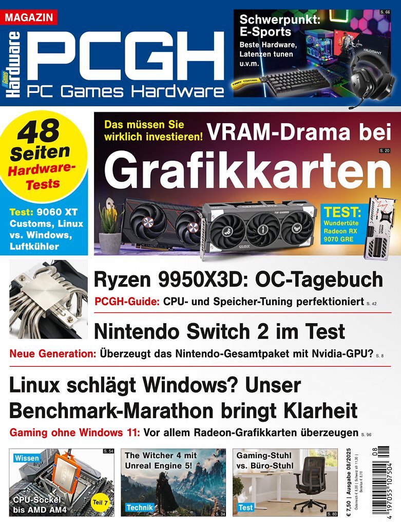 [21/06/2025] Magazin-Cover der PCGH-Ausgabe 08/2025.