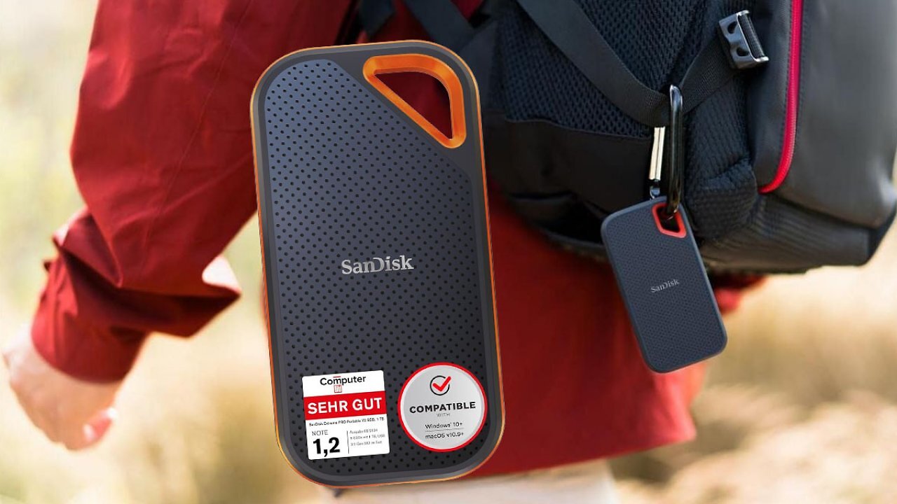 Externe Super-SSD bei Amazon günstig wie lange nicht: Sandisk Extreme Pro Portable V2