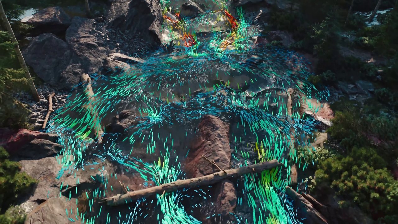 [03/06/2025] Die Unreal Engine 5.6 respektive die The Witcher 4 Tech-Demo bietet auch ein Fluid-Modell, eine simulierte Flussrichtung für Gewässer.