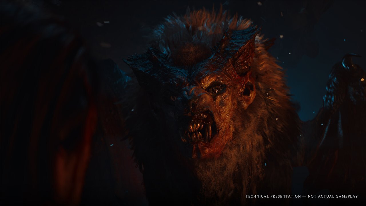 [03/06/2025] Der Manticore, ein fabelhaftes Mischwesen aus Löwe, Skorpion und Drachen und eine für The Witcher 4 neue Monstergattung, zeigt sich im fulminanten Intro zur Techdemo.