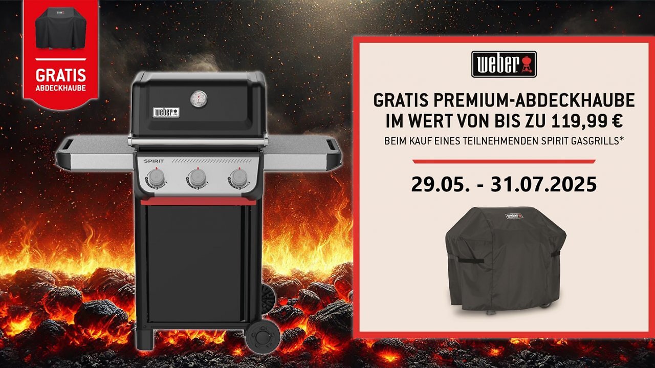 [30/06/2025] Amazon räumt auf: Weber Spirit E-310 Gasgrill so günstig wie nie - Abdeckhaube kostenlos dabei