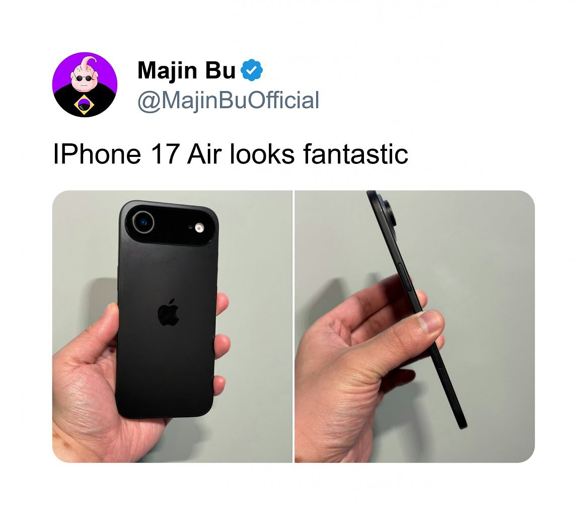 [29/06/2025] @MajinBuOfficial hat zwei Fotos veröffentlicht, die erstmals das iPhone 17 Air zeigen sollen.