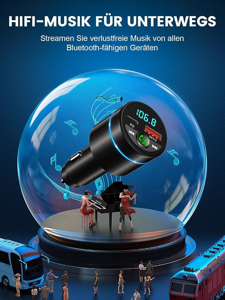 Amazon-Hit: Adapter für 17€ macht Autoradio Bluetooth-fähig - 2 USB-Schnellladeports sind auch eingebaut