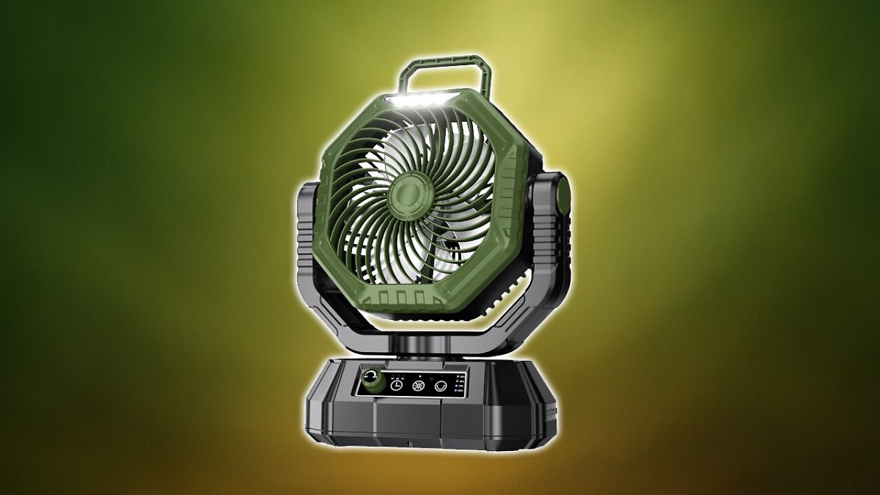 [03/07/2025] AJVV Camping Ventilator mit akku 20000mAh, Akku Ventilator mit Fernbedienung/LED Licht/270° Drehung, Tischventilator mit Haken/Powerbank/Stufenlose Geschwindigkeit, für Outdoor Reisen Angeln-Grün Amazon Angebot