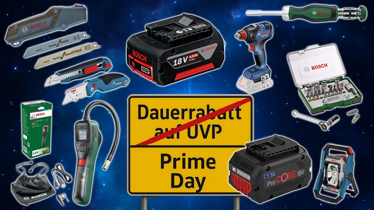 [08/07/2025] Am Prime Day verhökert Amazon ab 14 €: Bosch Pro 18V-Akku, EasyPump, Mini-Säge, Ratschen-Set, Cuttermesser (1)
