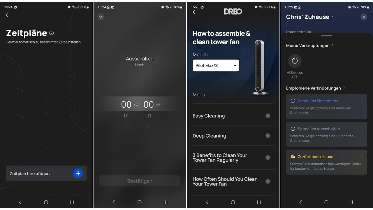 Screenshots einer App