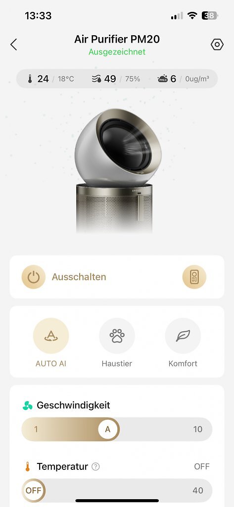 [17/07/2025] In der App kann man alles gut steuern.
