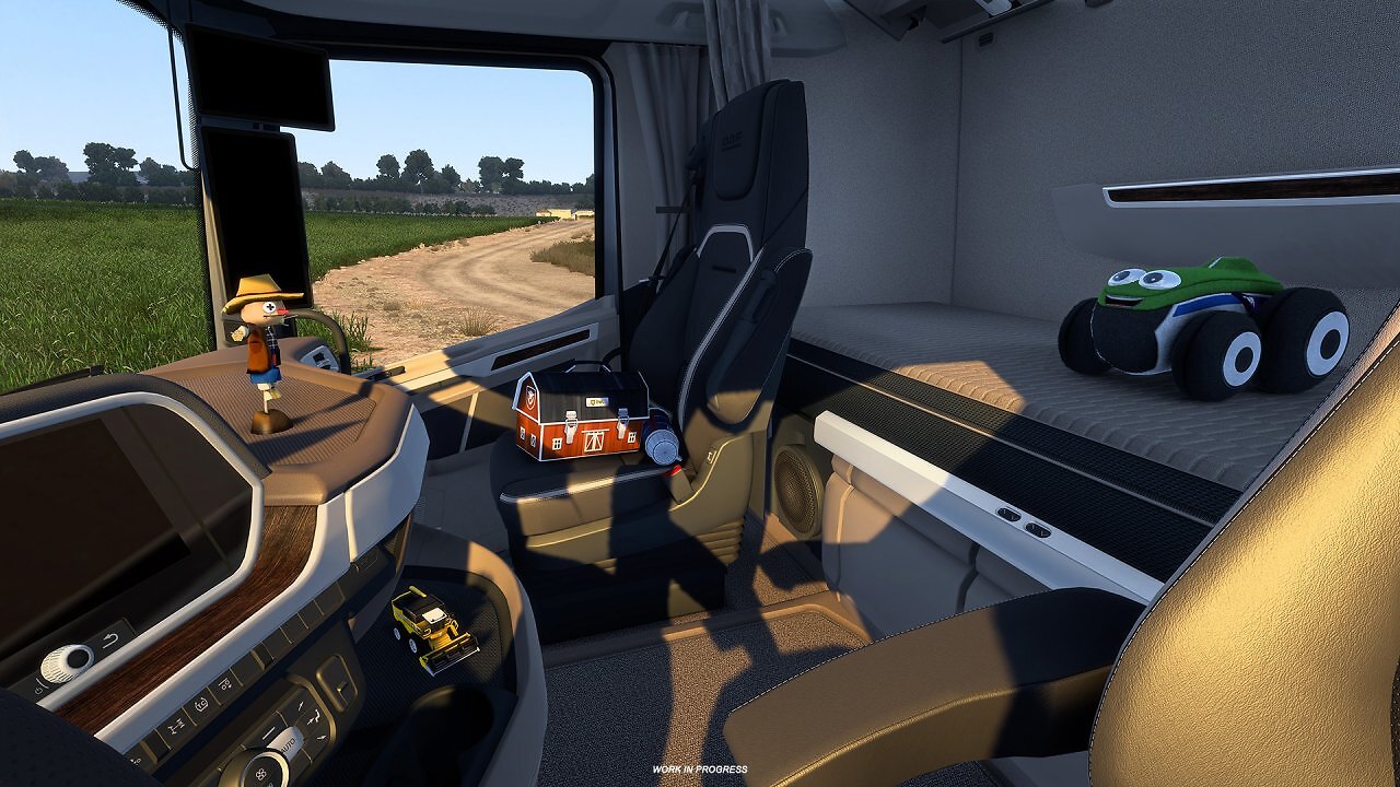 Führerhaus mit neuen Dekoelementen aus dem Farm-Machinery-DLC.