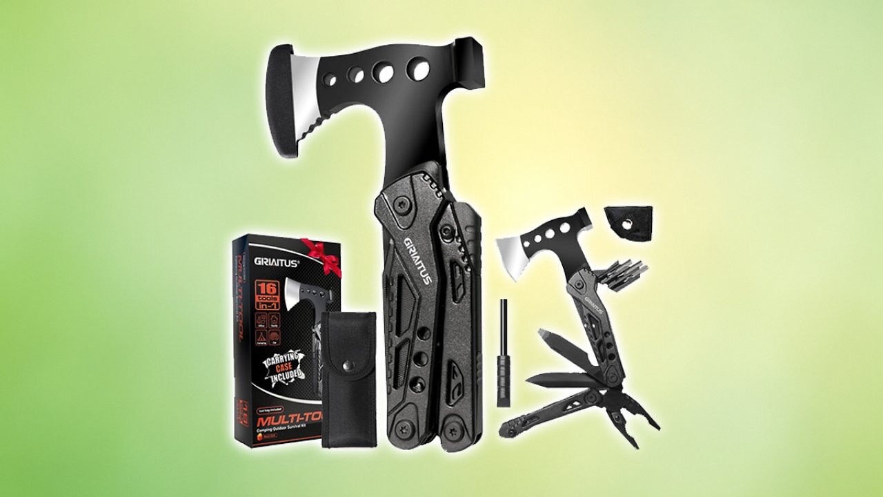 [26/07/2025] Geschenke für Männer 16IN1 Multitool Camping Zubehör Geschenk Vatertag Männergeschenke Survival Gadgets mit Axt Hammer Zange Säge Schraubendreher Flaschenöffner Pfeife Geburtstagsgeschenk Amazon Angebot