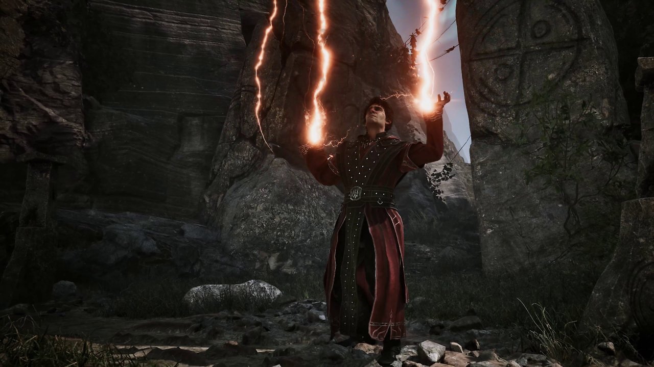 [31/07/2025] Milton als Feuermagier: Das Gothic Remake kann Zauber in der Unreal Engine 5 hübsch inszenieren.