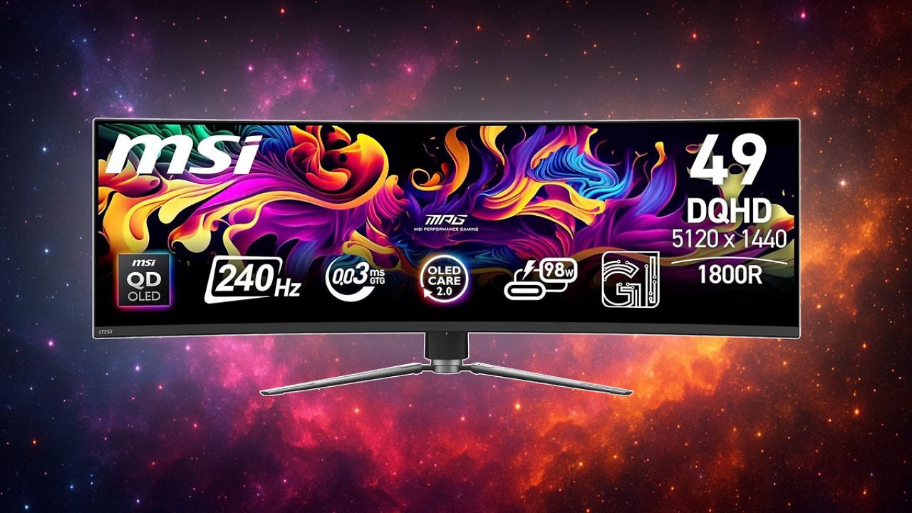 Außergewöhnlicher Gaming-Monitor zum neuen Tiefstpreis: MSI QD-OLED Super-Ultrawide Curved im 32:9-Format