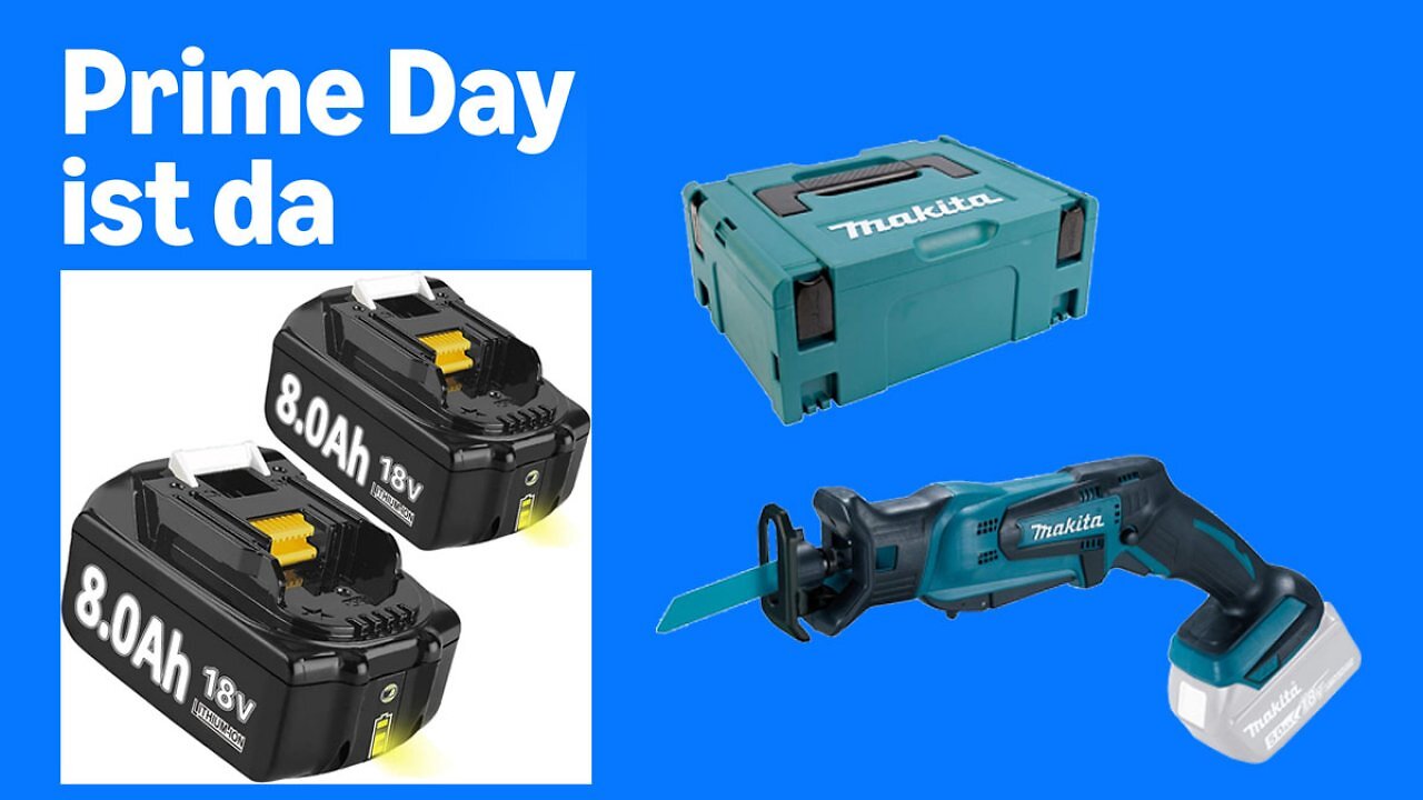 Super-Deal beim Amazon Prime Day: 2x 18V-Akku 8,0 Ah für Makita für weniger als 40 Euro