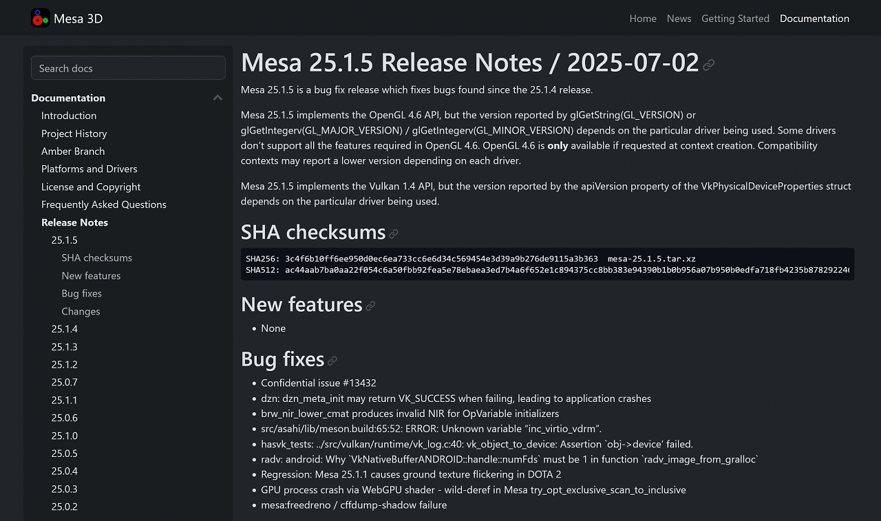 [05/07/2025] Mesa 25.1.5