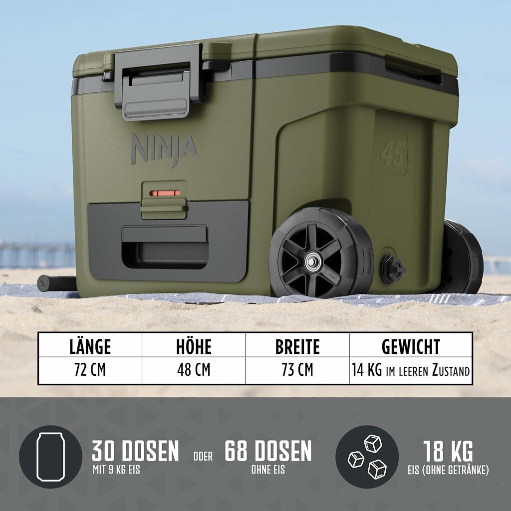 Ninja FrostVault ist eine gut isolierte Kühlbox auf Rollen. Sie ist als frühes Prime-Day-Angebot schon reduziert.