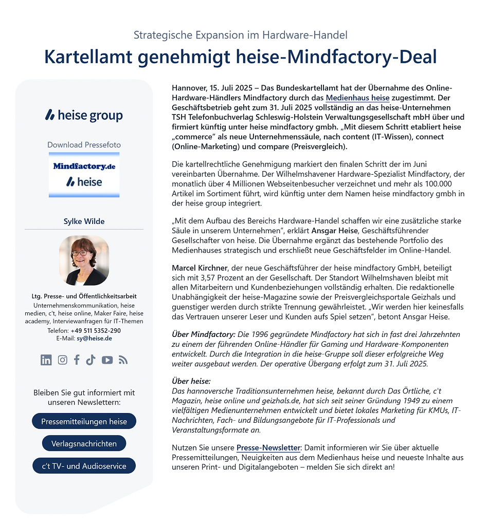 [16/07/2025] Pressemitteilung