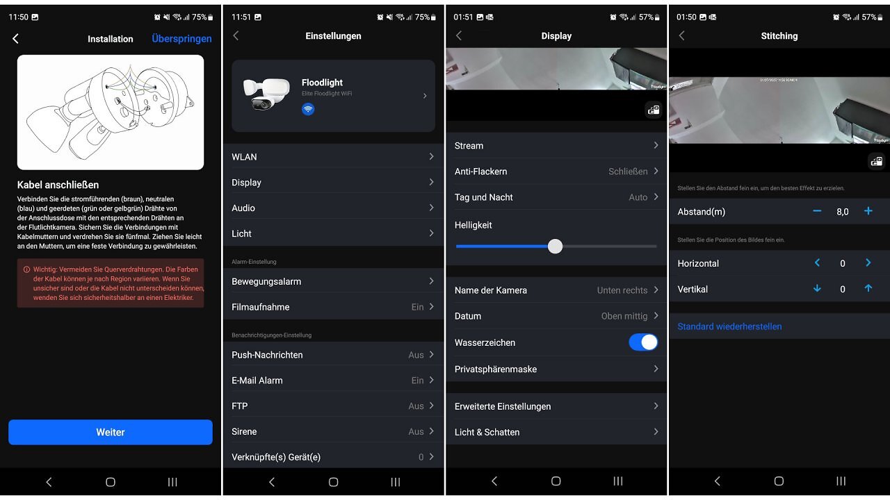 Screenshots der Reolink-App
