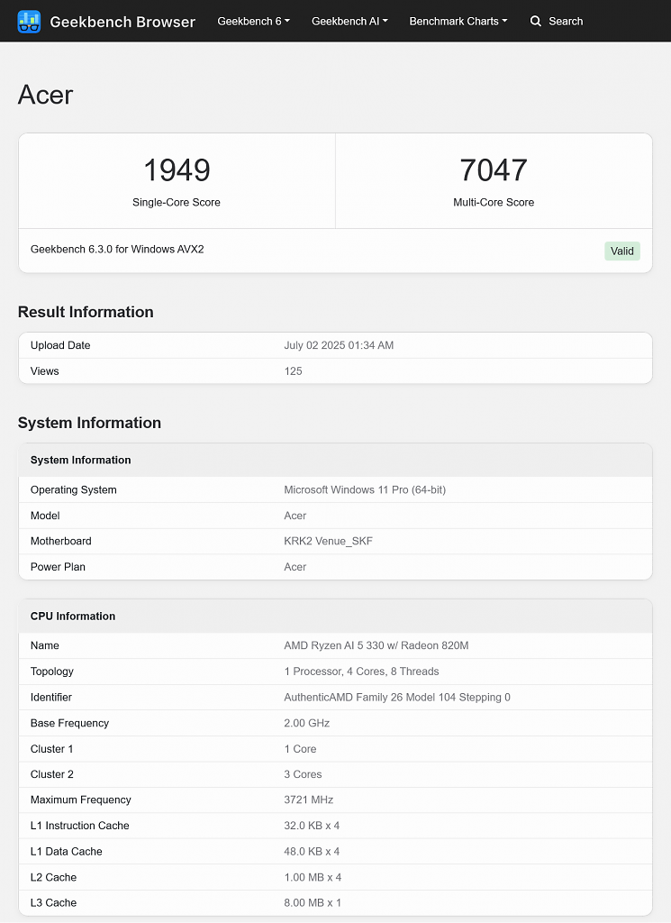 [02/07/2025] Ryzen AI 5 330