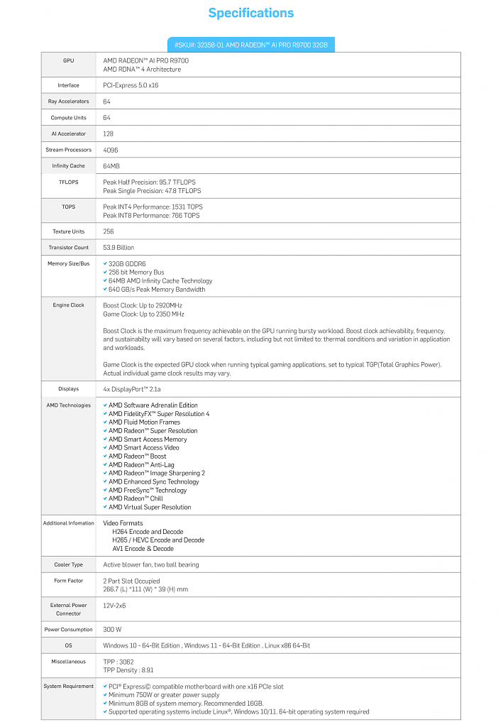 [29/07/2025] Specs