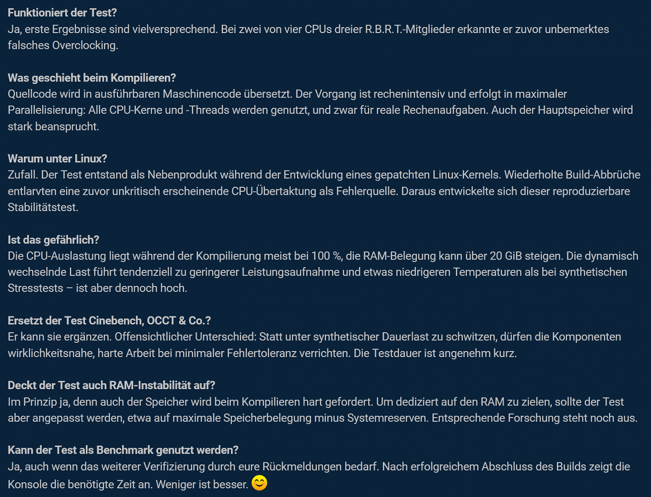 [18/07/2025] CPU-Stabilitätstest