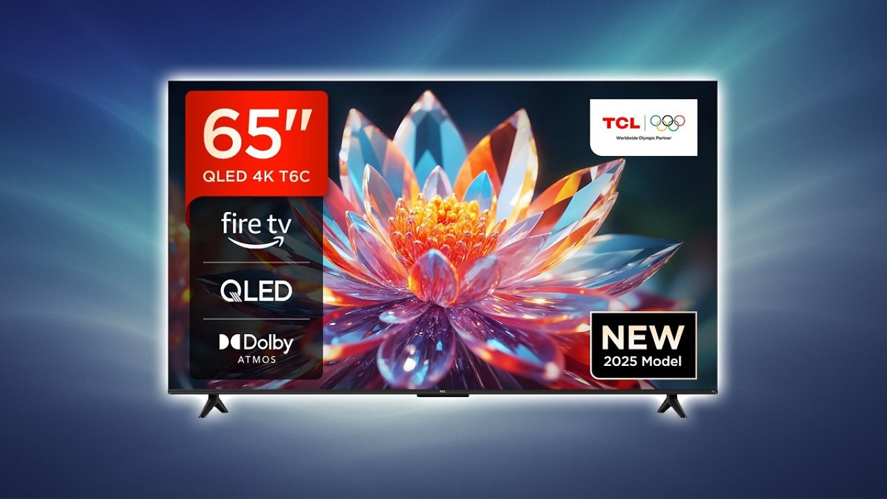 [01/07/2025] TCL 65T6C 65 Zoll QLED 4K HDR Fernseher, Smart Fire TV mit Dolby Vision & Atmos, HDR10+, Sprachbefehl Funktion & Ask Alexa [Energieklasse F] Amazon Angebot