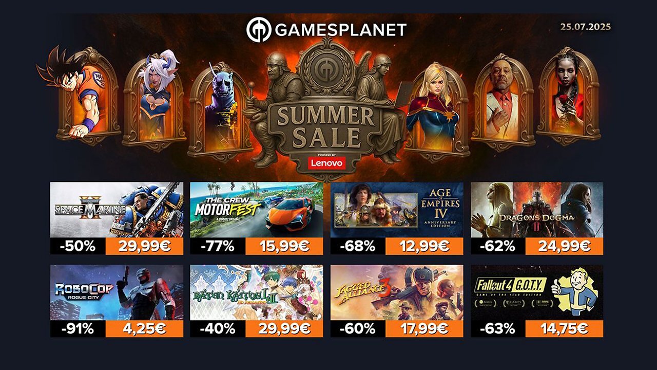[25/07/2025] Gamesplanet Summer Sale 2025: täglich neue Deals im Angebot