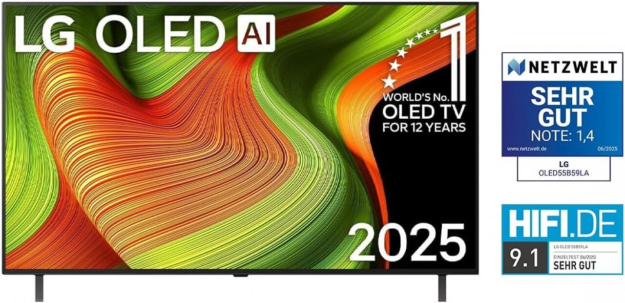 Der LG OLED TV B5 (2025) hat zahlreiche Top-Wertungen eingeheimst.