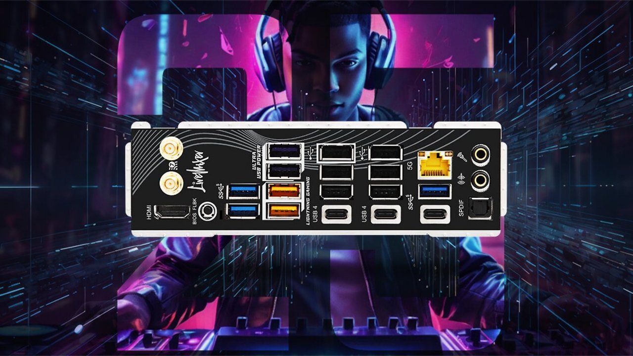 [25/08/2025] Das ASRock X870 LiveMixer WiFi baut auf 16 USB-Anschlüsse auf der Rückseite, bis zu neun weitere kommen an der Front hinzu.