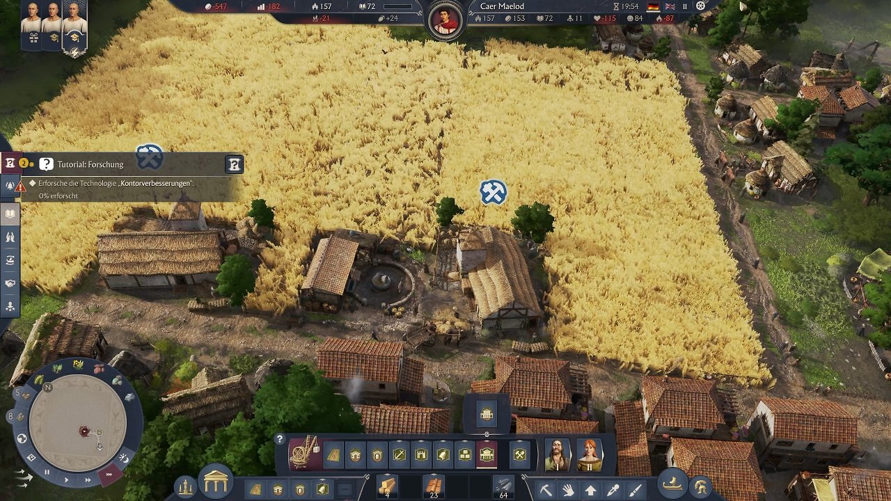 [21/08/2025] Screenshot unserer Anspiel-Session auf der Gamescom 2025. Anno 117: Pax Romana bringt neue Technik, bessere Optik in Form eines feineren Beleuchtungssystems und ein Göttersystem für frische Strategie.
