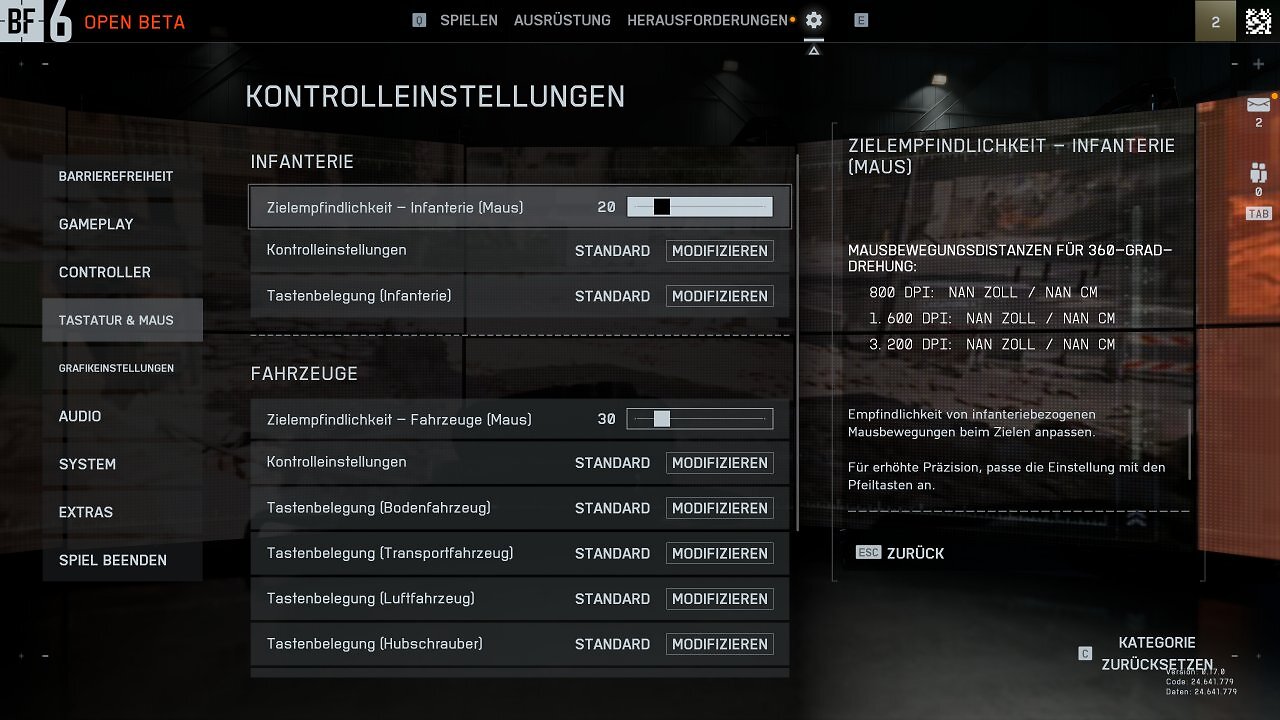 [07/08/2025] Battlefield 6 Open Beta - Menü - Tastatur I