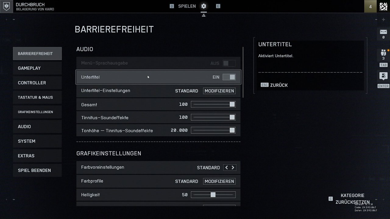 Battlefield 6 Event Menu - 01 - Barrierefreiheit I